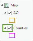 Aktivierter Layer "Counties"