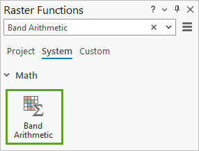 Schaltfläche der Raster-Funktion "Bandarithmetik"