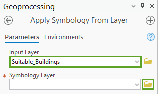 Parameter für das Werkzeug "Symbolisierung aus Layer anwenden"