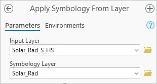 Parameter für das Werkzeug "Symbolisierung aus Layer anwenden"