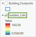 Der in "Suitable_Cells" umbenannte Layer "Solar_Rad_S_HS_NN"