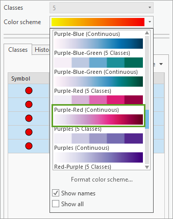 Farbschema "Violett-Rot (kontinuierlich)"