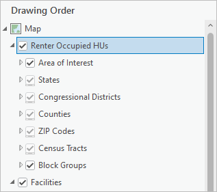 Layer "Renter Occupied HUs" im Bereich "Inhalt"