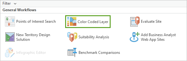 Schaltfläche "Farbcodierter Layer"