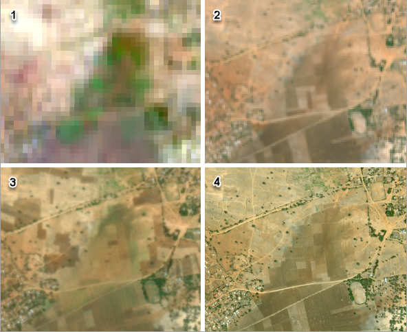 Die vier Bilder für die Ausdehnung des Lesezeichens "Roads and Fields"