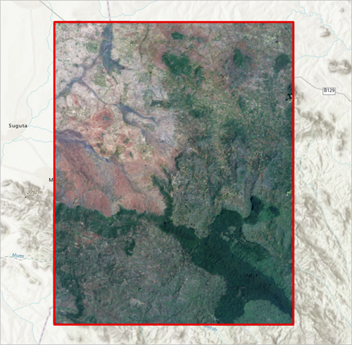 Landsat 9-Bild auf der Karte