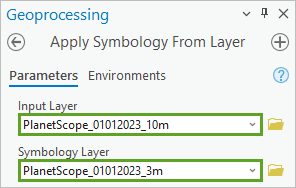 Parameter für das Werkzeug "Symbolisierung aus Layer anwenden"