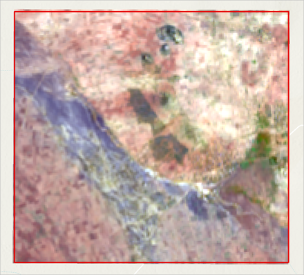 Landsat 9-Bild auf der Karte