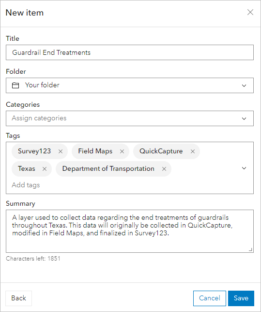 Parameter für neuen Feature-Layer