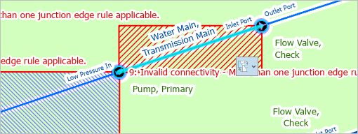 Ausgewählte Wasserhauptleitung auf der Karte