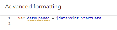 Die definierte Variable "dateOpened"