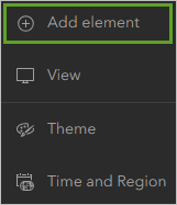 "Element hinzufügen" in der Werkzeugleiste des Dashboards