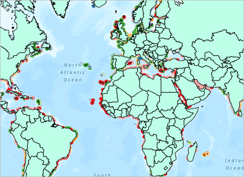 Layer "World Countries Electricity Consumption", der die Kraftwerke verdeckt