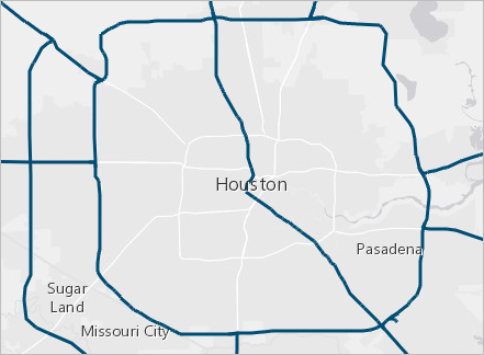 Karte mit blauen Evakuierungsrouten