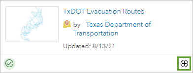 Layer "TxDOT Evacuation Route" hinzufügen