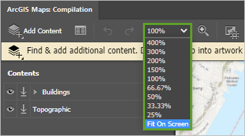 Menü "Zoom Percentage"