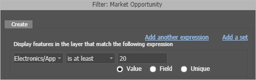 Filterausdruck für "Market"-Layer