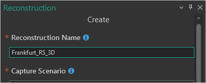 Der Parameter "Name der Rekonstruktion"