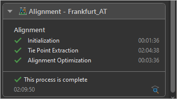 Meldung, dass der Prozess abgeschlossen ist.