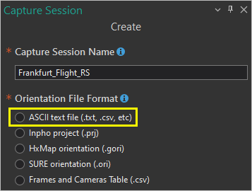 Ausrichtungsdateiformat "ASCII-Textdatei"