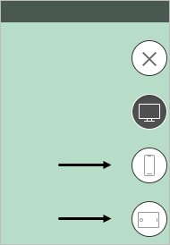 Vorschauschaltflächen "Smartphone" und "Tablet" in der Ansicht "Vorschau"