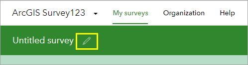 Schaltfläche "Surveyinformationen bearbeiten" für den Survey-Titel