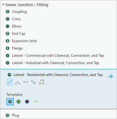 Vorlage "Lateral - Residential with Cleanout, Connection, and Tap"