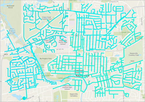 Nachverfolgung von "Naperville Collection System" auf der Karte