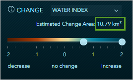 "Estimated Change Area" mit einem Wert von 10,79 Quadratkilometer