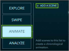 Schaltflächen "Animate" und "Add a Scene"