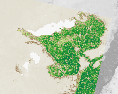 Die mit dem Index NDVI-Index gerenderte Oase Al Fayyūm