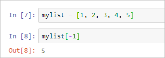 Variable mylist an der Indexposition -1