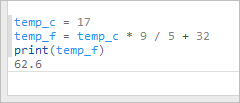 Berechneter Wert für Temperatur