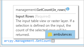 Syntax für "GetCount"