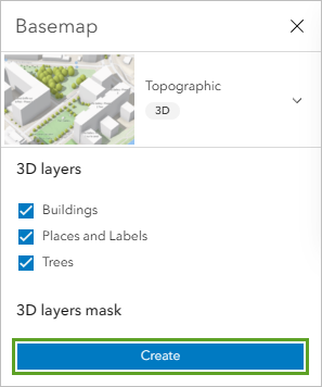 Schaltfläche "Erstellen" für die 3D-Layer-Maske