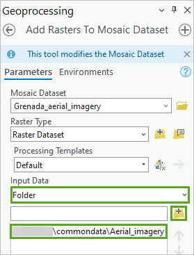 Werte für den Parameter "Raster zu Mosaik-Dataset hinzufügen"