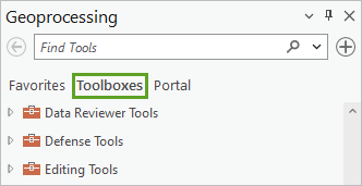 Registerkarte "Toolboxes"