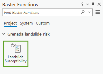 Klicken Sie auf die RFT "Landslide Susceptibility", um sie zu öffnen.