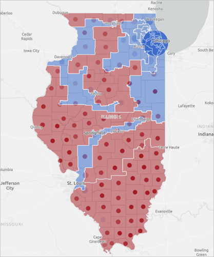 Ergebnisse der Präsidentschaftswahl nach County und nach Partei der Kongresswahlbezirke