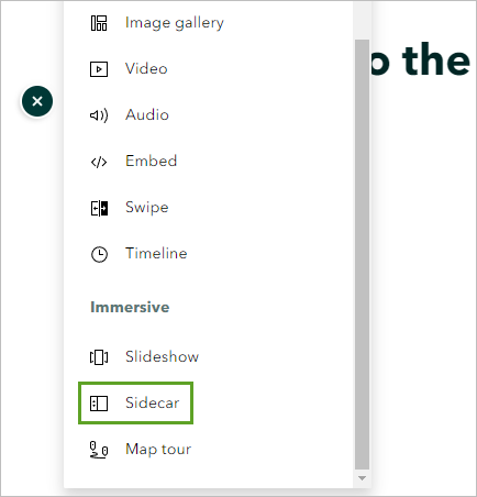 Option "Sidecar-Inhaltsblock"