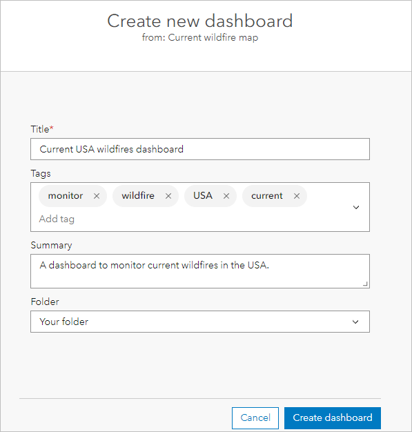 Fenster "Neues Dashboard erstellen"