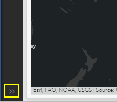 Schaltfläche "Einblenden" unten auf der Werkzeugleiste "Dashboard"