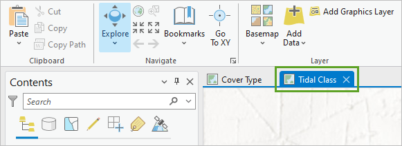 Registerkarte mit der Kartenansicht "Tidal Class"