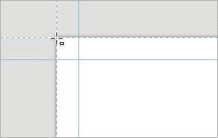 Fangen an der linken oberen Ecke des Layouts