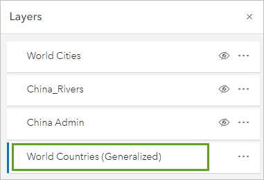 Im Bereich "Layer" ausgewählter Layer "World Countries (Generalized)"