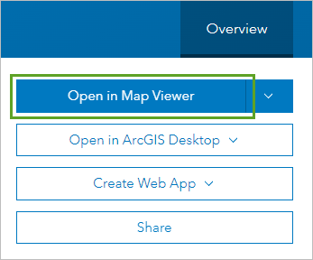 "In Map Viewer öffnen" auf der Elementseite von "Make a Map of China"