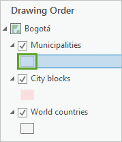 Symbol für den Layer "Municipalities" im Bereich "Inhalt"