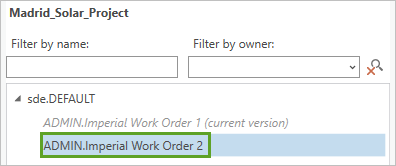 Version "Imperial Work Order 2" im Fenster "Version ändern"