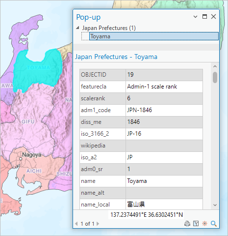 Pop-up für die Präfektur Toyama