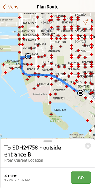 Route in Navigator auf einem iPhone